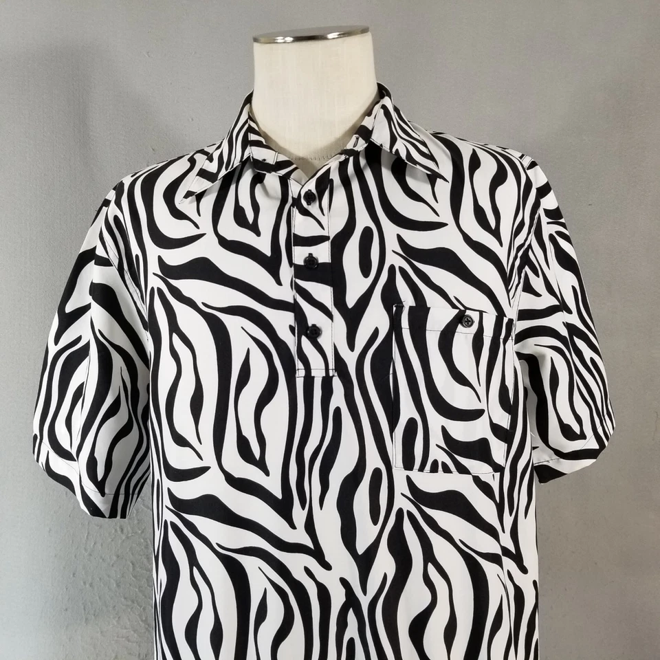 Irvine Park Polo Parte Inferior Bandas Hombre Medio Blanco Negro Preppy Retro Foto 2 de 4