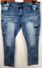 Rocawear Blue Blast Jeans Y2k Size 44/32 Skinny Baggy Dark Light Wash Hip-hop