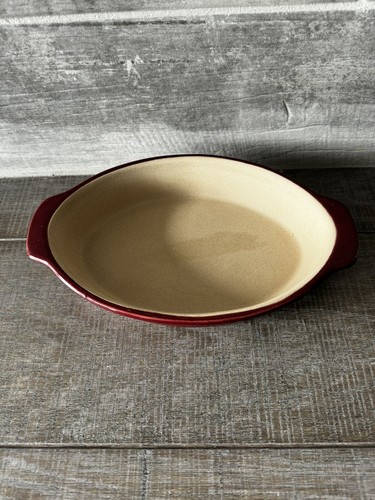 Pampered Chef Small Oval Baker Cranberry New Traditions 5.5” X 9.5” X 1.5” - Picture 5 of 5