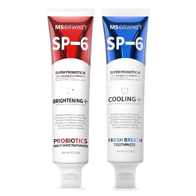 MSDRWIKEY Whitening & Cooling Toothpaste Set  Probiotic Formula for Fresh Breath