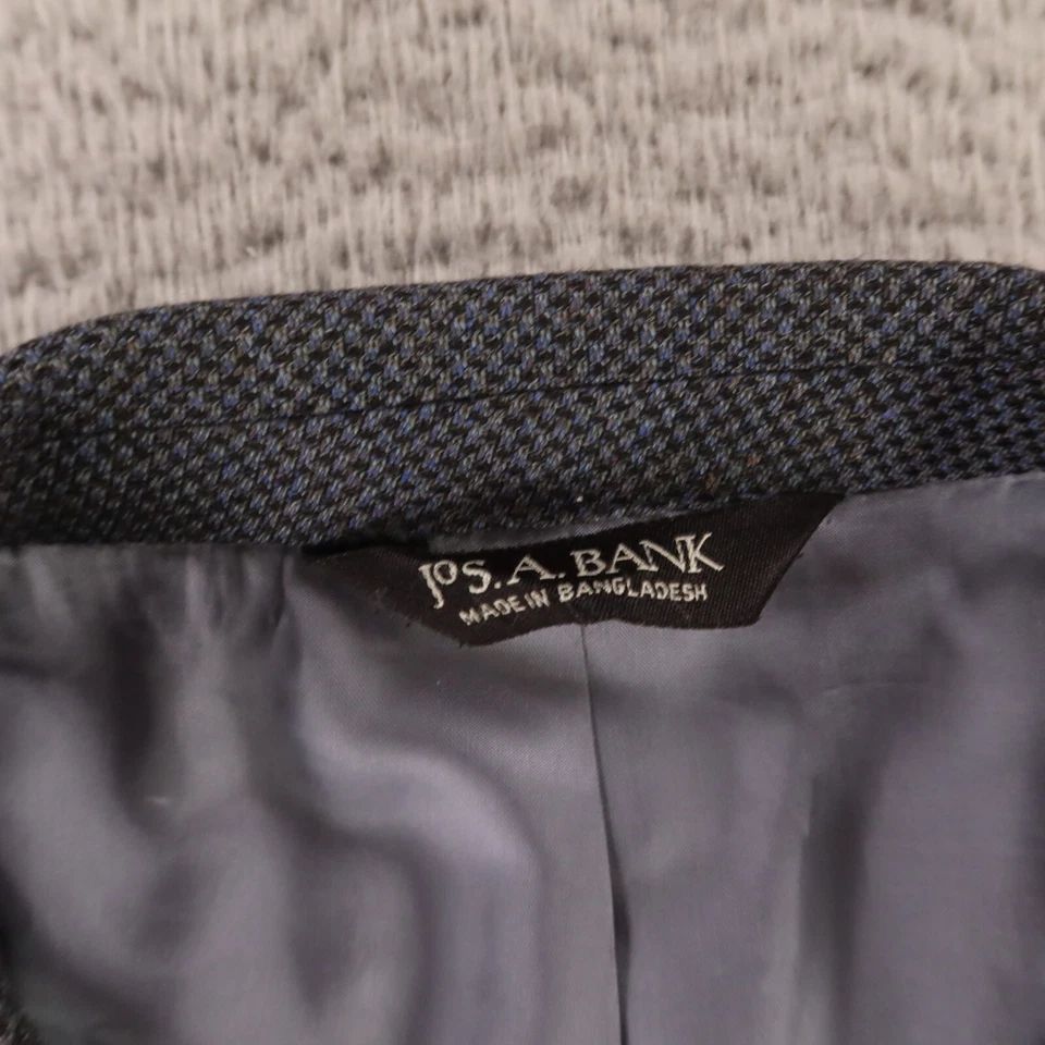 Chaqueta Jos A Bank XL XLT Azul Tejido Cesta Seda Lana Worsted Sarga Blazer 46L Foto 3 de 4