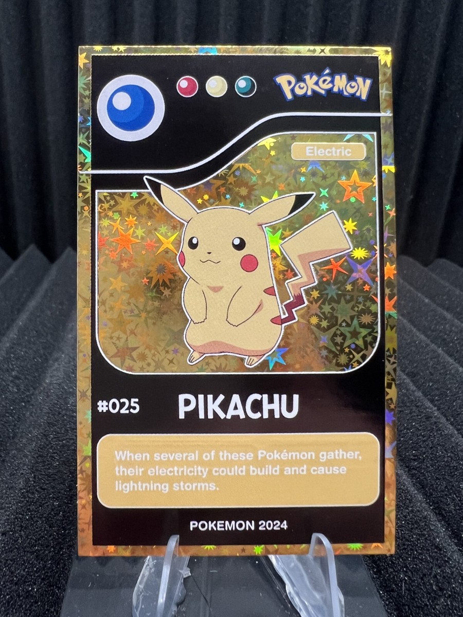 Pikachu #25 - Gold Holo - Pokedex Black Kanto 2024 - Pokemon