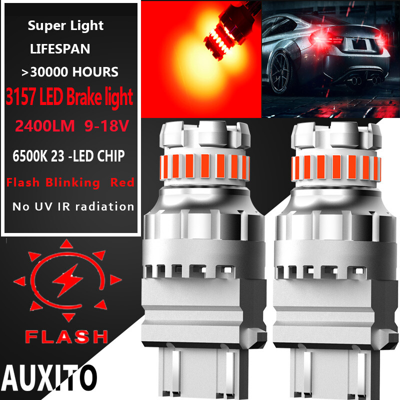 3157 4157 LED Strobe Flash Blinking Brake Tail Light Bulb