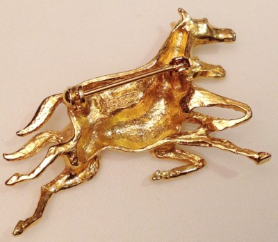 Broche Vintage Cristal Cognac Champagne Sur Métal Doré - Modèle #K26, Occasion