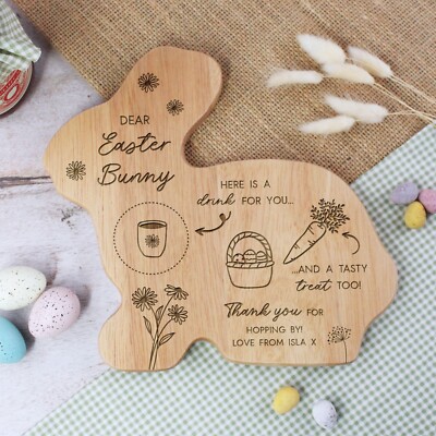 Personalisiert lieber Osterhase Leckerbissenplatte Holz Kaninchen geformtes Brett Stop hier