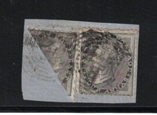 India #16b (SG #45a) Used Rare Bisect On Cover Piece **With Certificate**