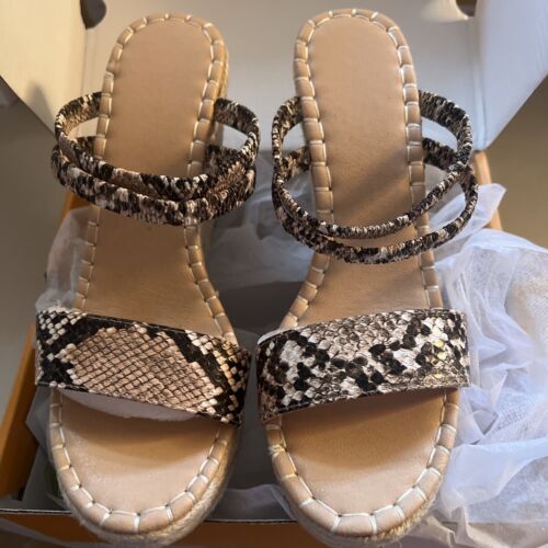 Ankle Strap Wedge Sandal Open Toe Strappy Espadrille Platform Size 6 NEW