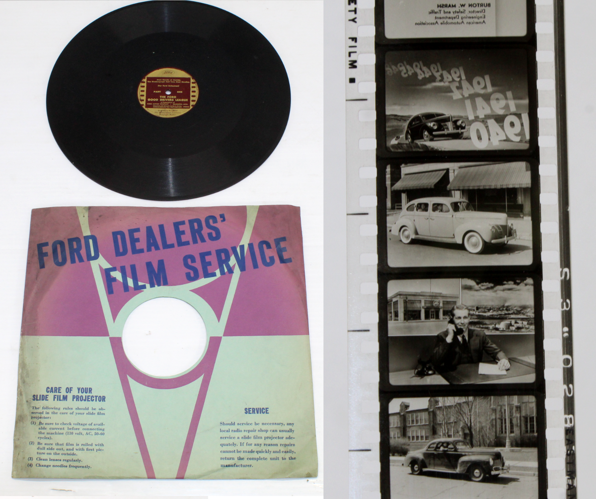 1940s Ford Dealership 35mm Film Strip Movie &amp; Record -&ldquo;FORD GOOD 