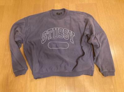 Stussy Men's XL Varsity Oversized Crew Sweatshirt Popular Stussy Men's XL Varsity Oversized Crew Sweatshirt Popular