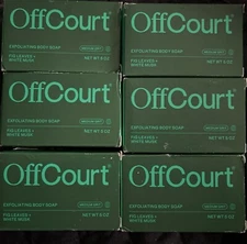 (6) OffCourt Exfoliating Body Soap -  Medium Grit - Fig Leaves & White Musk 5oz