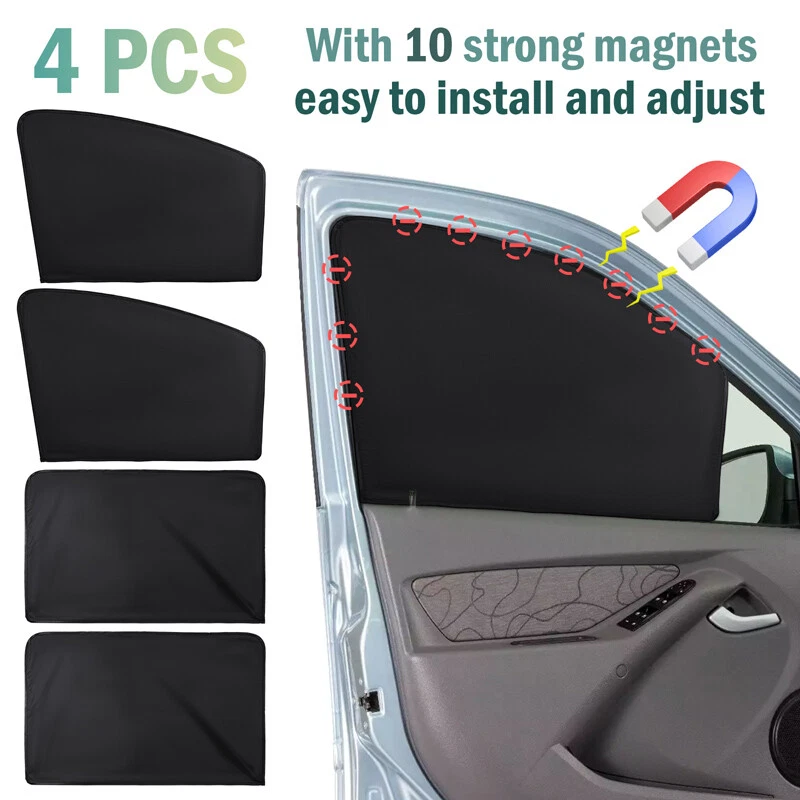 4pcs Magnetic Car Window Sun Shade Cover Mesh Visor Shield UV Protect Curtain - Image 2 of 4