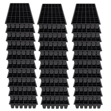 SUNPACK 21"x11" Heavy Duty 72-Cell Square Insert Tray, Black, 2.5" (Pack of 30)