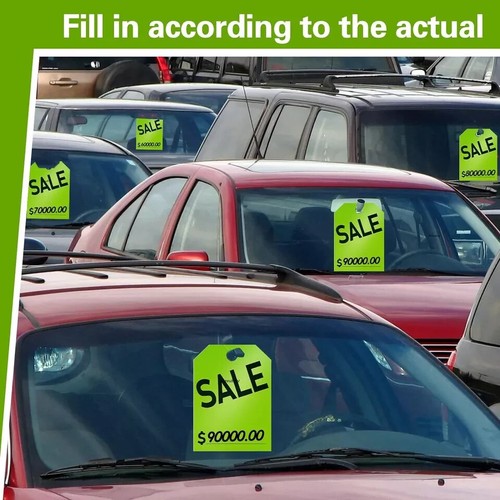 100 Pack Sale Tags Car Dealer Mirror Hang Tags 8.5 X 11.5 Inches Sale Price Tags - Picture 2 of 2