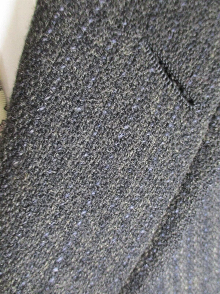 Hickey Freeman Vtg 50s Mens Charcoal English Woven Wool Overcoat 44R USA - Image 3 of 4