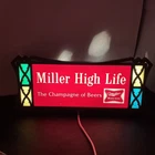 Vintage 1960s Miller High Life Beer Sign Champagne of Beers Lighted Tested