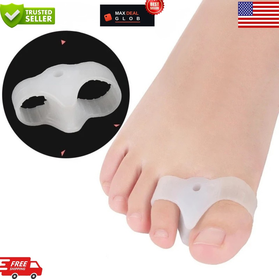 1 par de gel de silicona juanete corrector de dedos ortopédicos alisador separador dolor