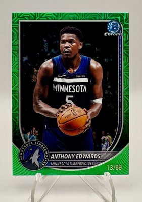 Topps 2025-26 Bowman Chrome Anthony Edwards Green /99 #BCV-103 Timberwolves