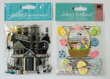JOLEE'S BOUTIQUE 3D Pop up Sticker Lot Easter Egg Basket Haunted House Halloween
