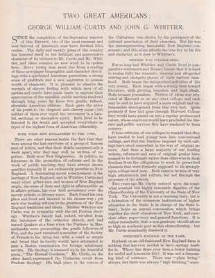 TWO GREAT AMERICANS: GEORGE WILLIAM CURTIS AND JOHN G. WHITTIER IN PARALLEL PORT