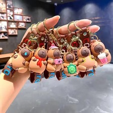 Set of 6 Capybara Cartoon Keychain New Quality for Family Children Friends Gift