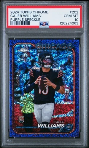 2024 TOPPS CHROME PURPLE SPECKLE #202 CALEB WILLIAMS 156/275 PSA 10