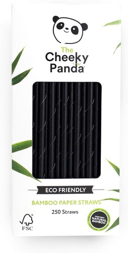 Cannucce da cocktail in carta bambù The Cheeky Panda | 250 cannucce da cocktail in carta nera