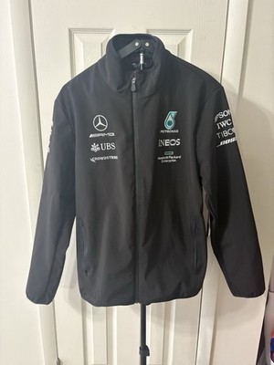 Mercedes Benz AMG Petronas Softshell Jacket Men s Size L F1 Team Racing Black