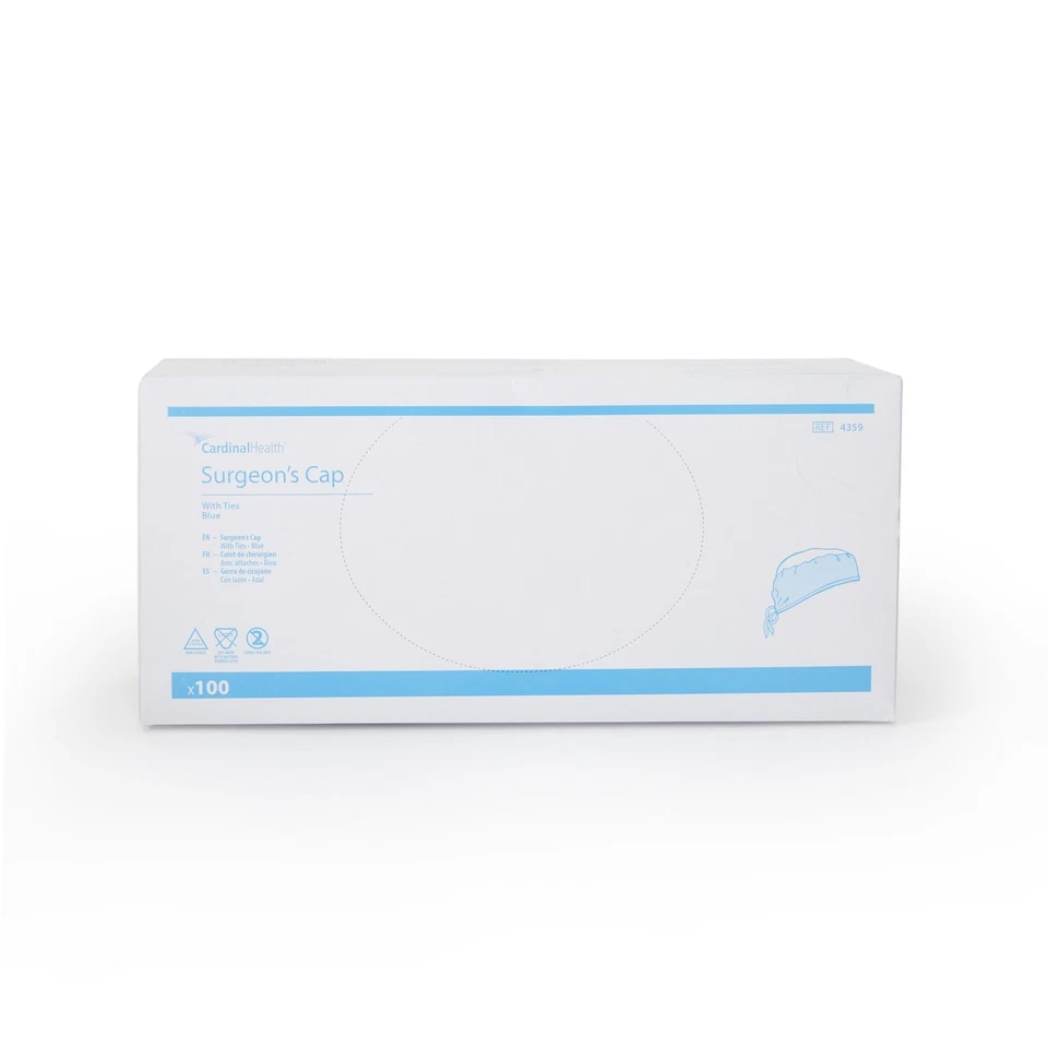 Boné cirurgião descartável Cardinal Health azul tamanho único serve para a maioria dos 100 quilates - Imagem 2 de 4