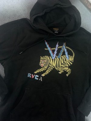 RVCA Matt Leines Pullover (Black) Hooded Sweatshirt Men's Size Large  ANP Hoodie