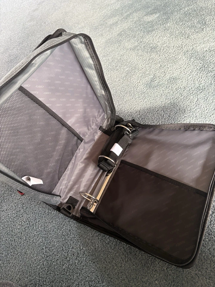 Carpeta con cremallera de 2 pulgadas 3 anillos en D con estuche acolchado para computadora portátil estación de trabajo hombro Foto 4 de 4