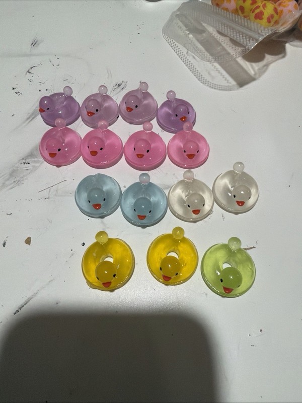 Luminous Resin Duck Floats Mini -Set Of 15 Various Colors