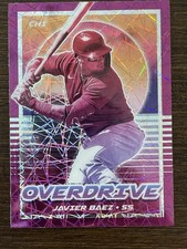 Javier Baez 2021 Panini Chronicles Overdrive Purple Velocity Parallel card