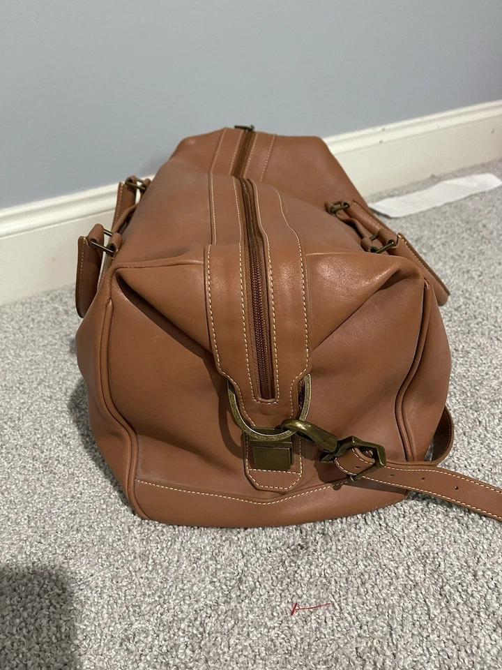 De Colección Hartmann Cuero Lona Bolso Médico Equipaje de Mano Gimnasio Viaje Marrón Correa Etiqueta de Identificación Foto 3 de 4