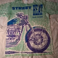 Sun Sportswear Street Heat Rules The Road Royal First Class Mens L T-shirt VTG