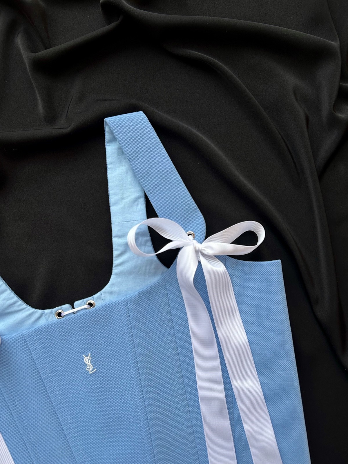 Corset is Altered from polo YSL / Handmade Crop Top Yves Saint Laurent thumbnail 4