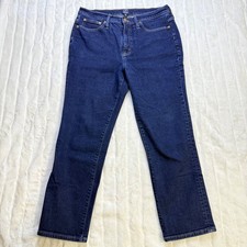 J.Crew Essential Straight Jeans Womens 30 Dark Wash Indigo High Rise Stretch