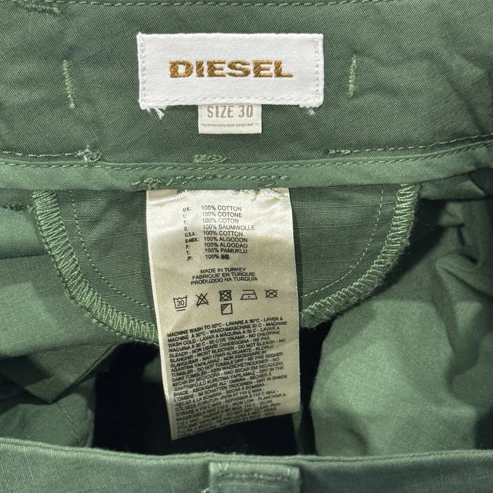 Pantalones cargo militares Diesel para mujer talla 30 verde pierna ancha algodón lona usados en excelente estado Foto 2 de 4