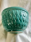 Antique McCoy Pottery  Green Fish Scale Artichoke Pattern bowl STUNNING