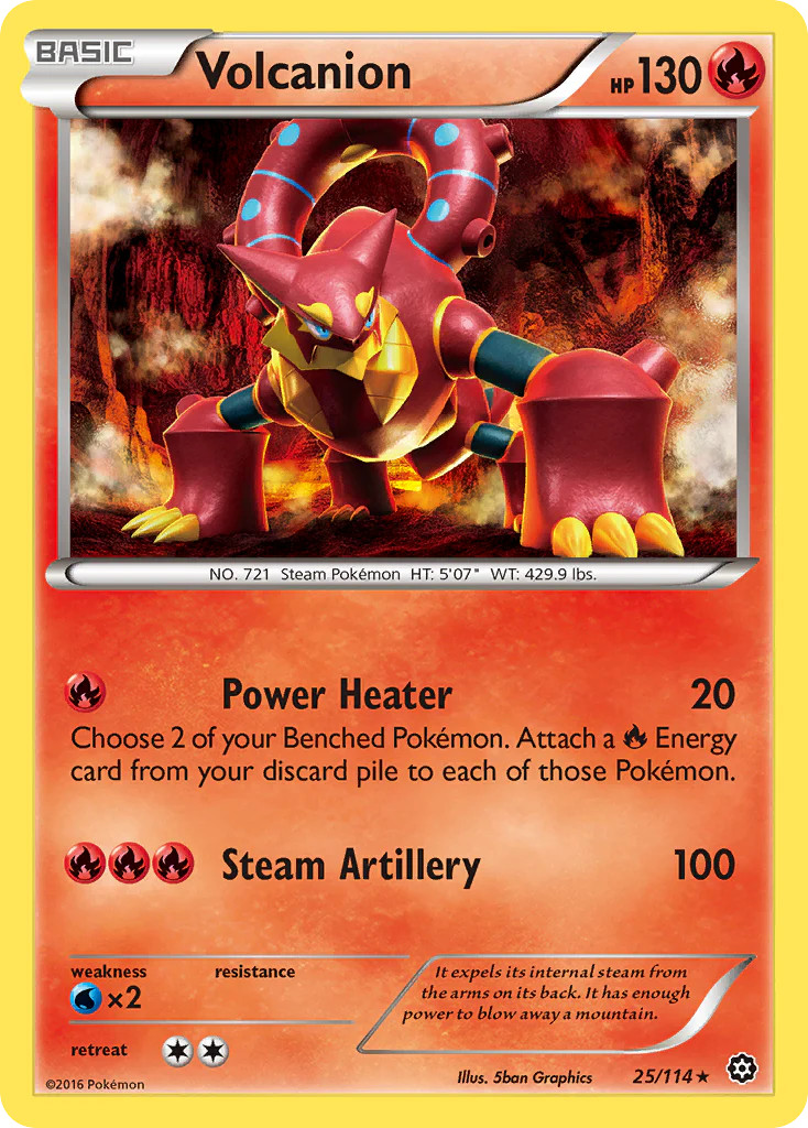 Volcanion (25/114) [XY: Steam Siege] Lightly Played Reverse Holofoil