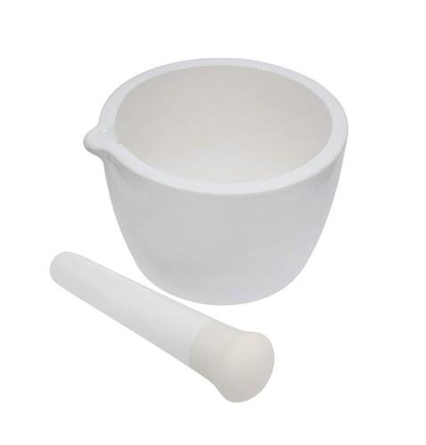 EISCO Porcelain Mortar & Pestle Set, 5oz (150ml) - Heavy Duty - Unglazed Grin... - Picture 2 of 5