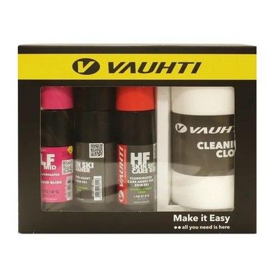 Vauthi Quick Kit Skin Skis & Glide 2 x Flüssigwachse 1 x Skin Cleaner Poliertuch