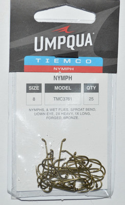 tiemco umpqua nymph trout hooks size 8 value pack tmc3761 wet flies sproat bend