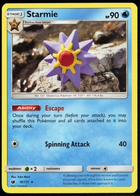 Starmie 16/111 Rare Crimson Invasion Near Mint