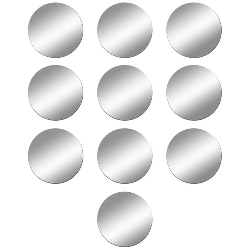 10 Pack 4 inch Round Mirror Sheets, Self Adhesive Mirror Tiles for Walls Deco...