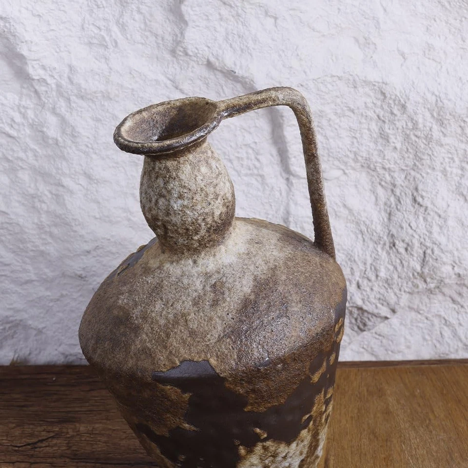 Rustic Terracotta Vase - Large Vintage Clay Vase with Handle for Living Room,... - Image 4 of 4