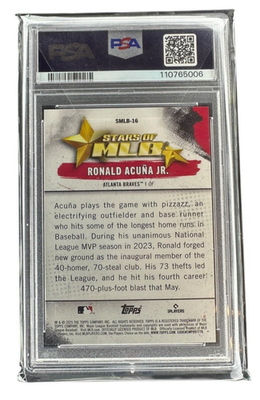 ロナルドアクーニャJR 1stカードとゴールドインク AUのセットです。 2025 Topps Series 1 - Stars of Mlb Ronald Acuña Jr. #SMLB-16