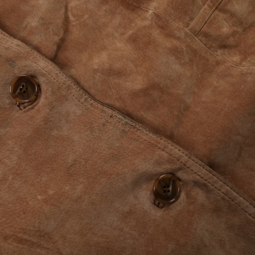Vintage Gallery Wildleder Fransen Jacke M Damen 90er beige Knopfleiste gefüttert hellbraun - Bild 6 von 11