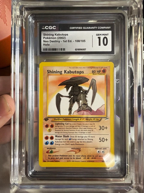 The Pokémon Company 2002 Neo Destiny Shining Kabutops 108/105 1st Ed Holo CGC 10