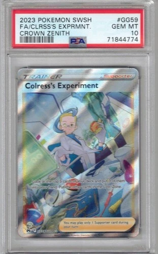 2023 POKEMON #GG59 COLRESS'S EXPERIMENT TRAINER FA CROWN ZENITH PSA 10
