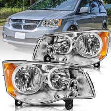 2pc Headlight For 08-16 Chrysler Town&Country 11-20 Dodge Grand Caravan Headlamp